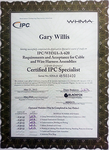 Member of Wire Harness Manufacturers Association (WHMA)