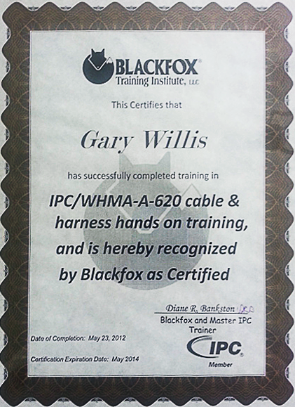 IPC-A-620 Certified Manufacturer IPC-A-620 Certified Manufacturer